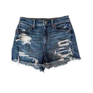 American Eagle Next Level Stretch Distressed Cut Off Jean Mom Shorts - Size 2
